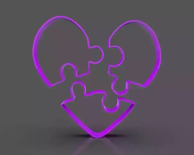 Puzzle Heart Cookie Cutter 3D print model