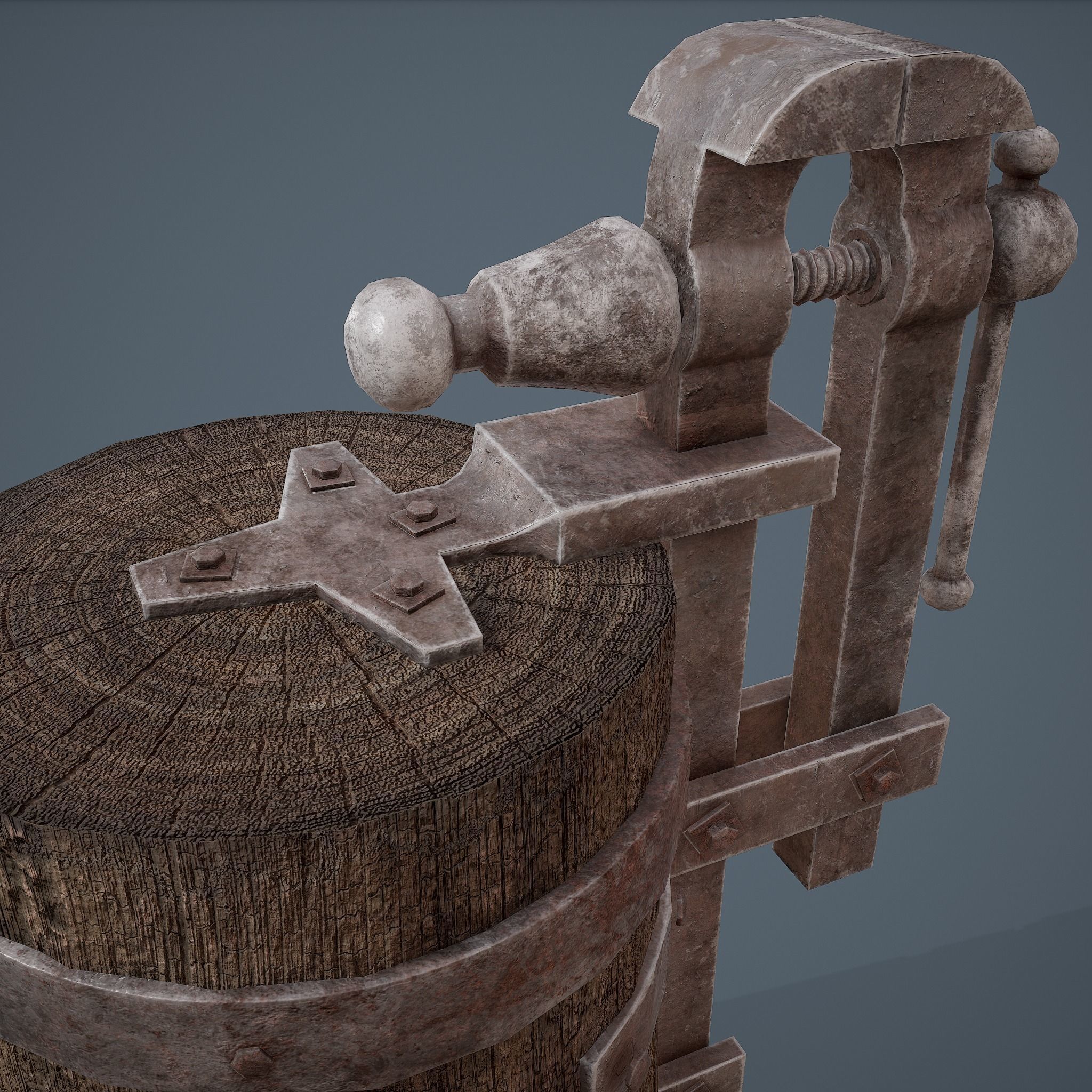 Medieval Blacksmith Vise  Free low-poly 3D model_10