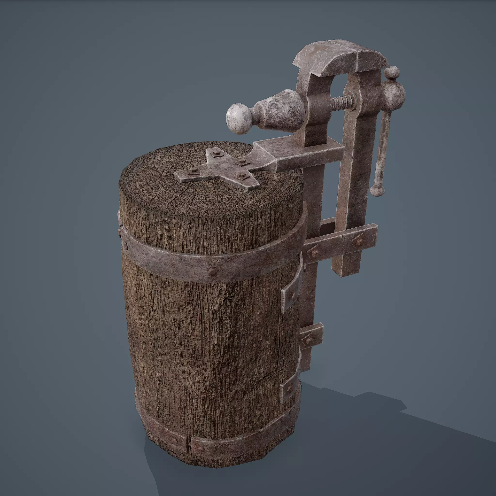 Medieval Blacksmith Vise  Free low-poly 3D model_0