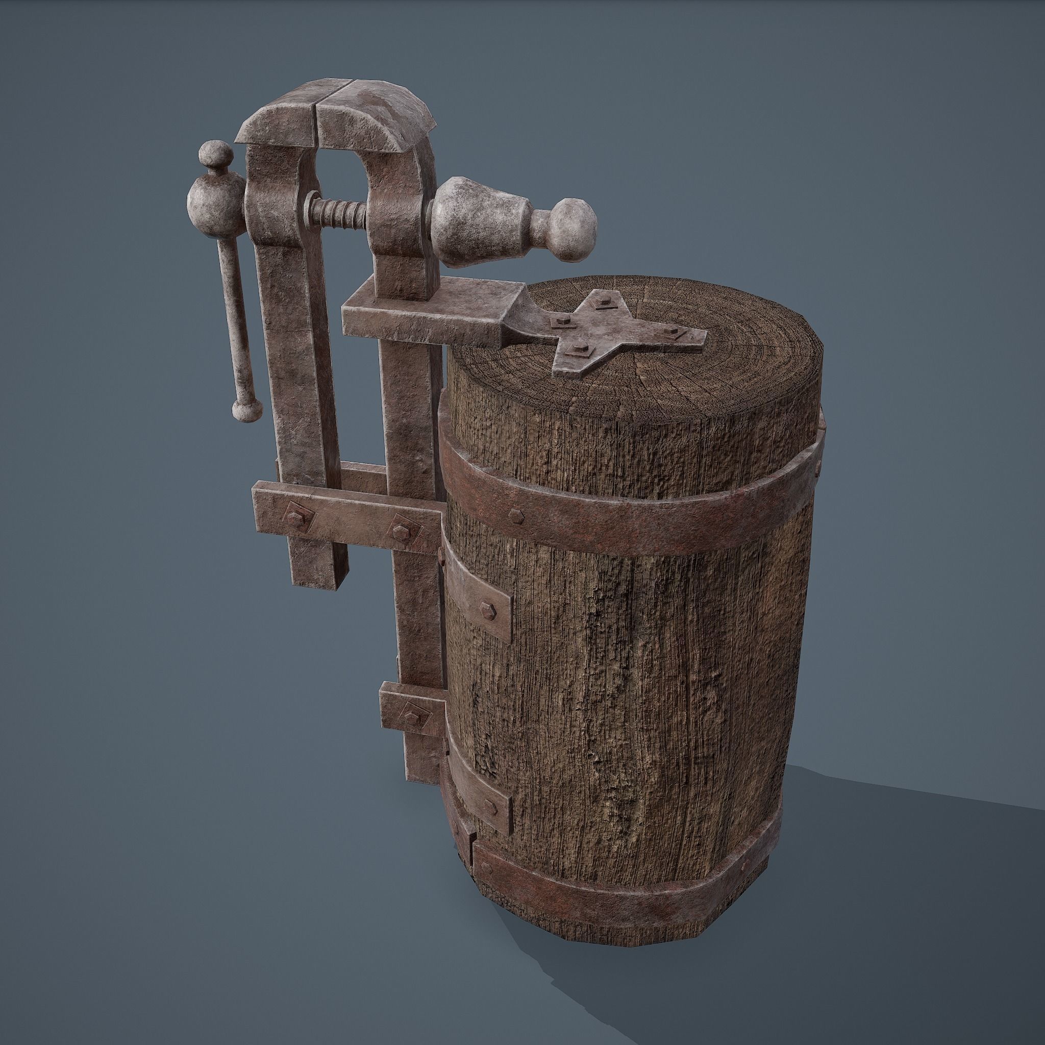 Medieval Blacksmith Vise  Free low-poly 3D model_2