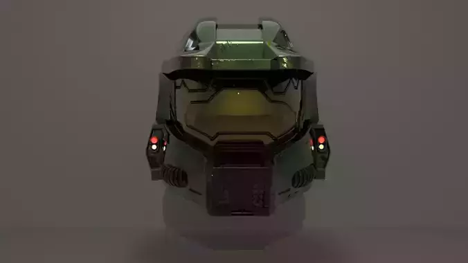 Halo Helmet on Stand for MAYA OBJ 