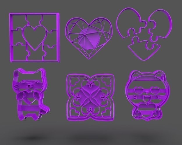 San Valentine Cookie Cutter Bundle 3D print model