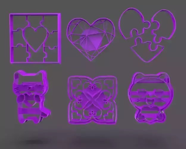 San Valentine Cookie Cutter Bundle 3D print model