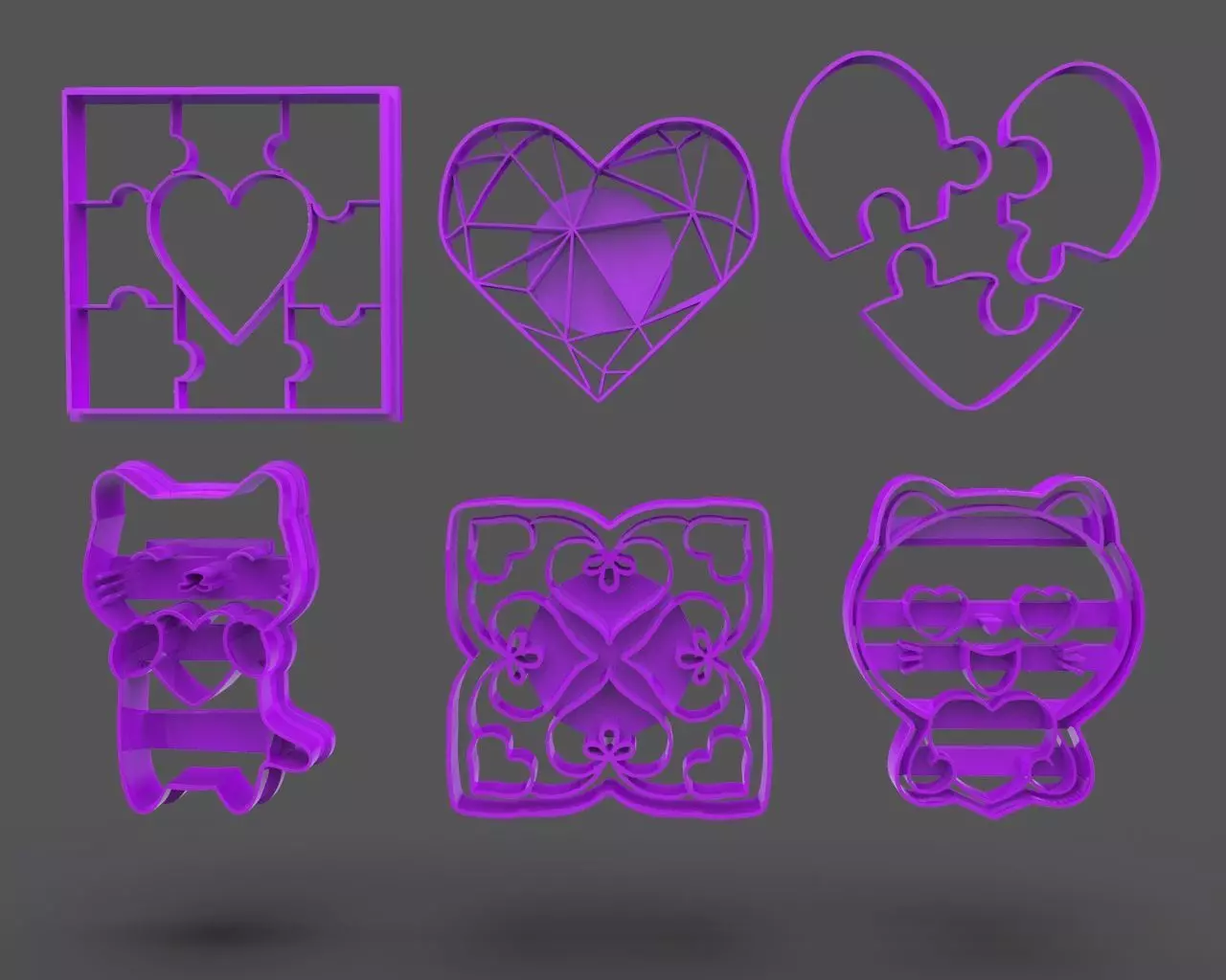 San Valentine Cookie Cutter Bundle 3D print model