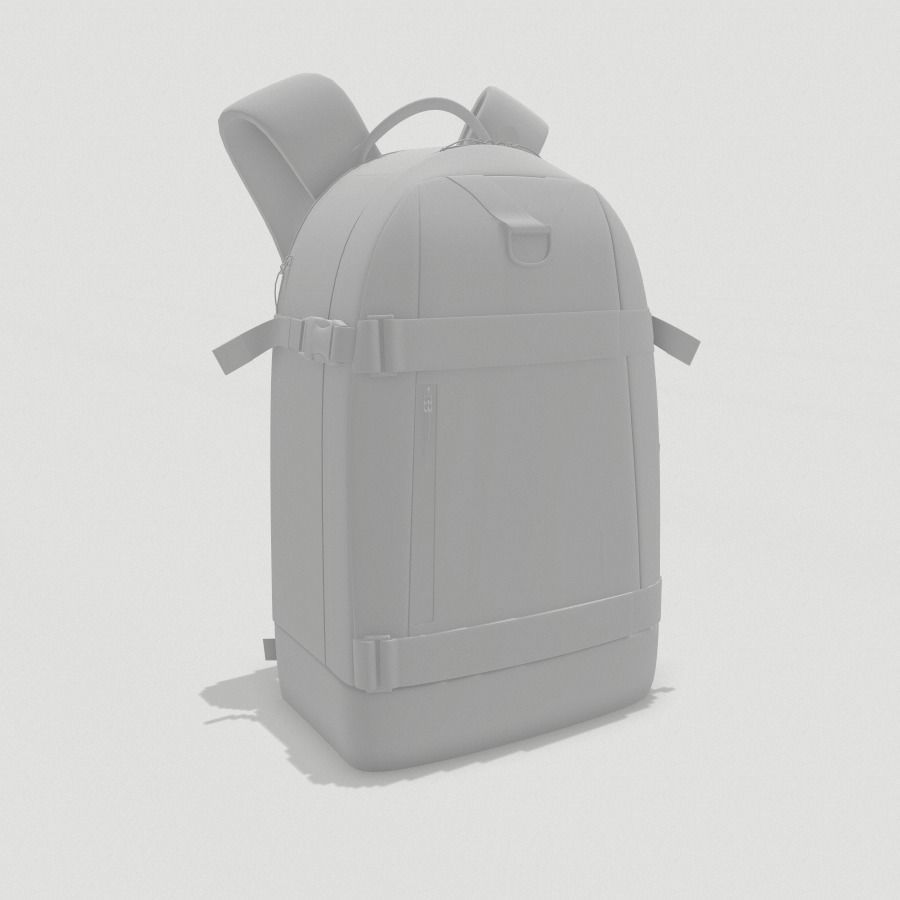 Black Backpack Low-poly 3D model_6