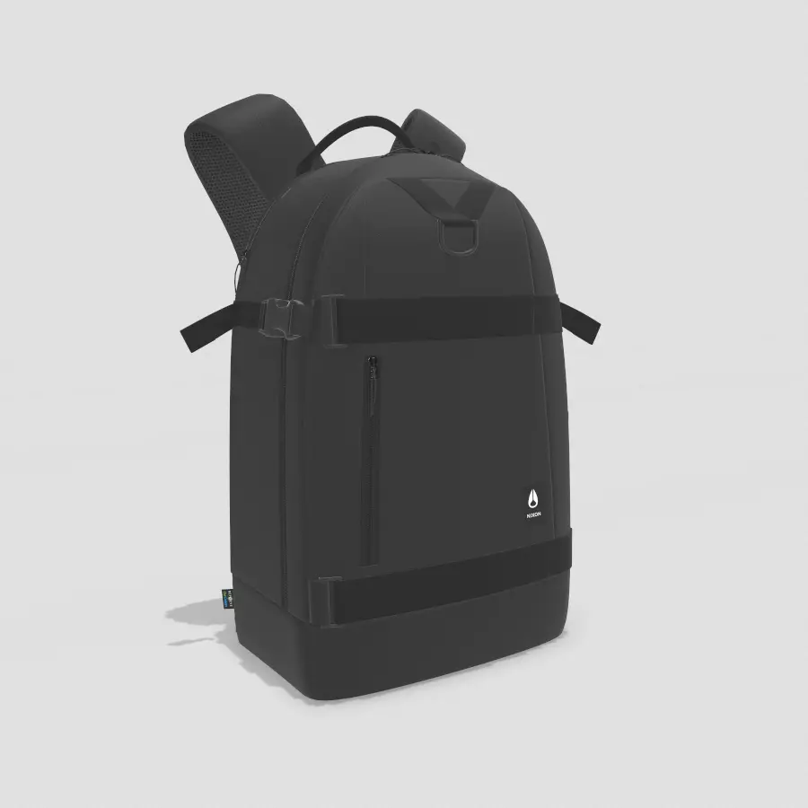 Black Backpack Low-poly 3D model_0