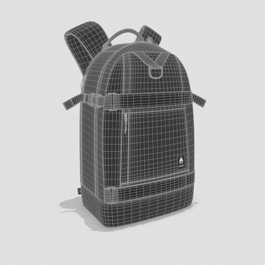 Black Backpack Low-poly 3D model_5