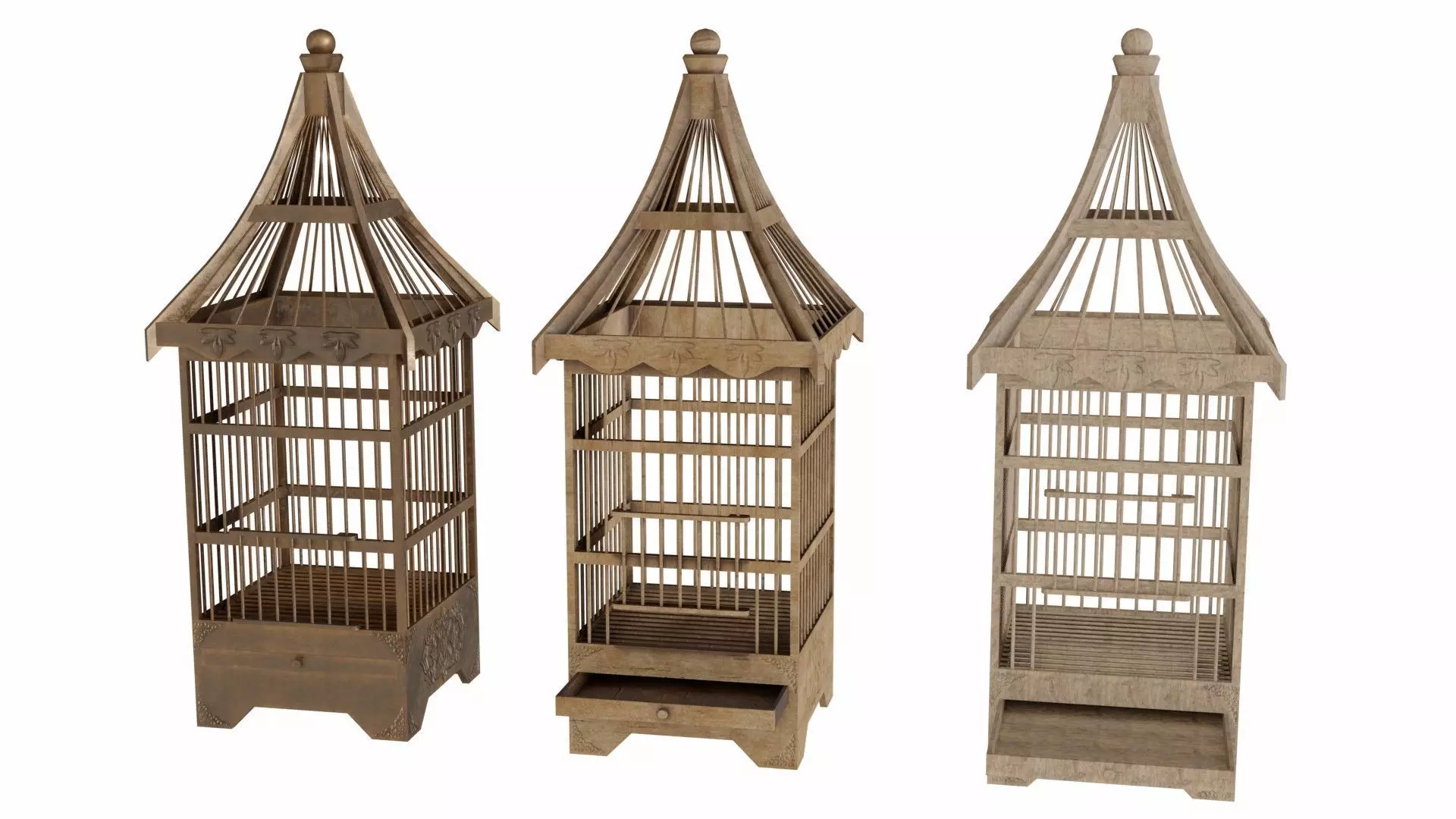 Old bird-cage 3D model_0