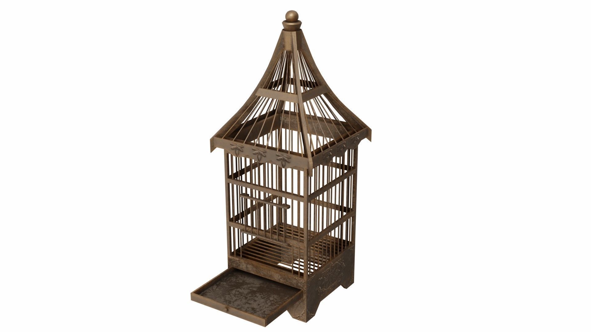 Old bird-cage 3D model_2