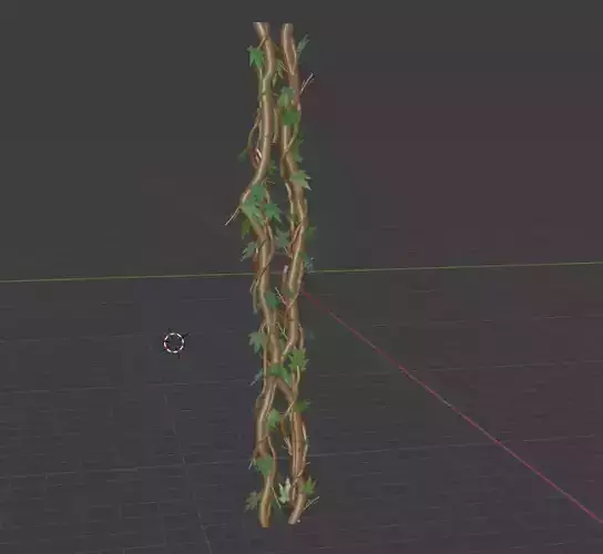 Vine with leaves 3D model