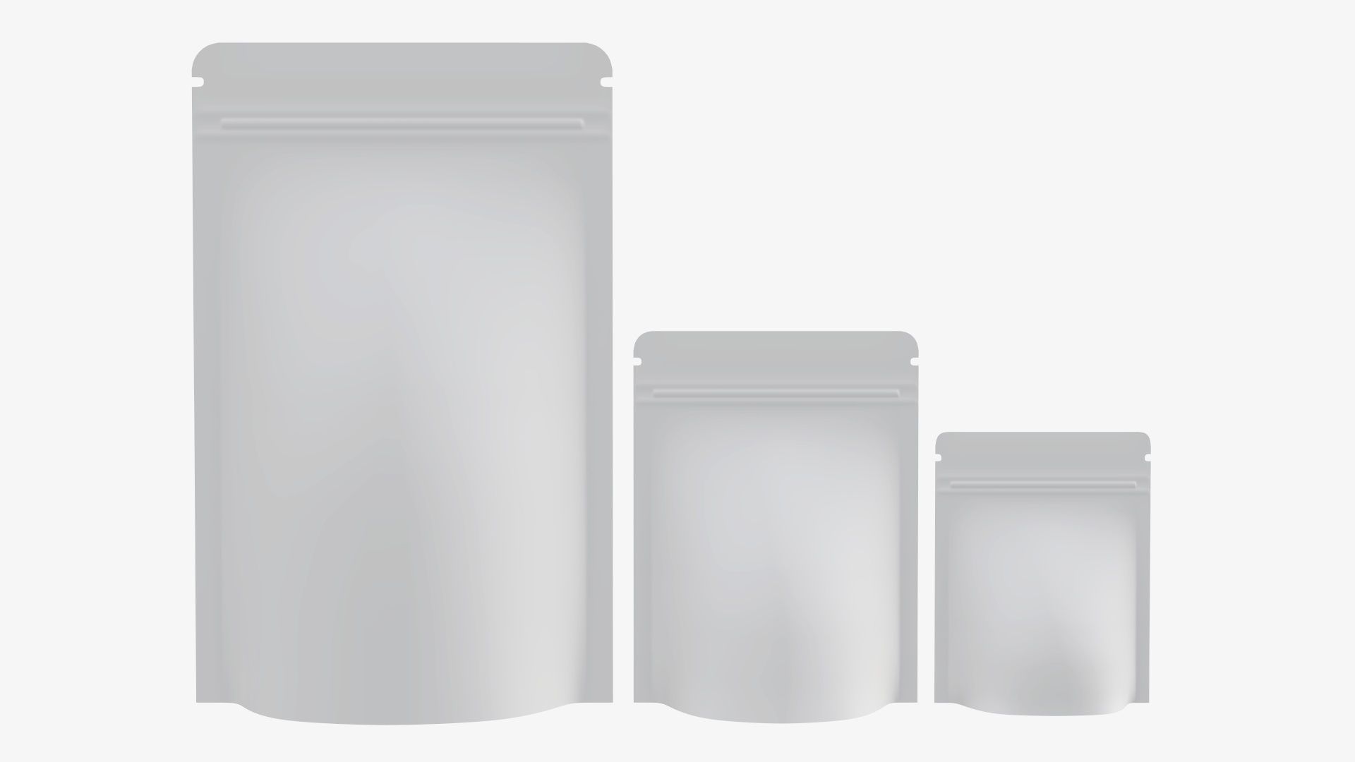 palstic food pouch mylar bags white mockup 3D model_2