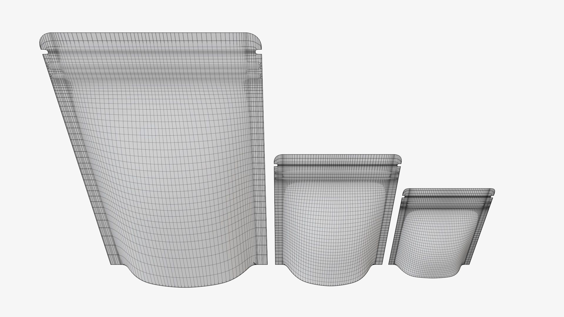 palstic food pouch mylar bags white mockup 3D model_6