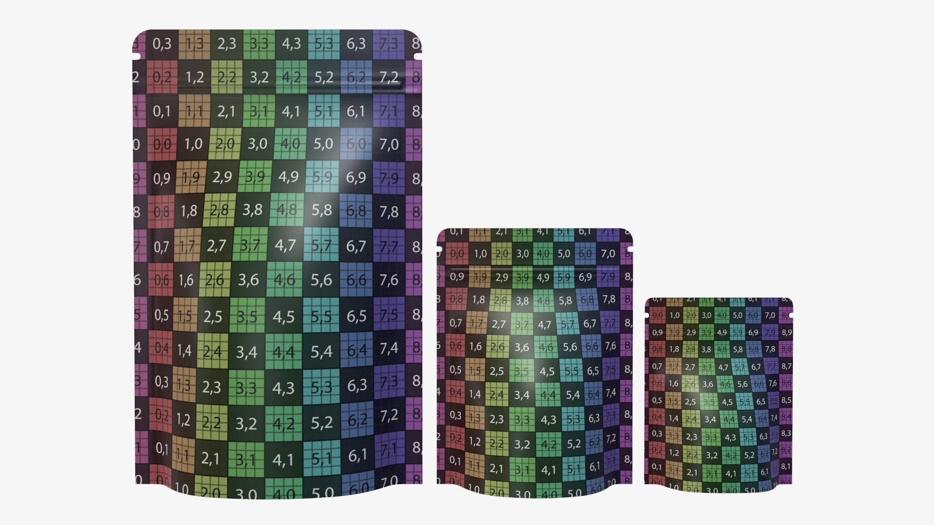 palstic food pouch mylar bags white mockup 3D model_12