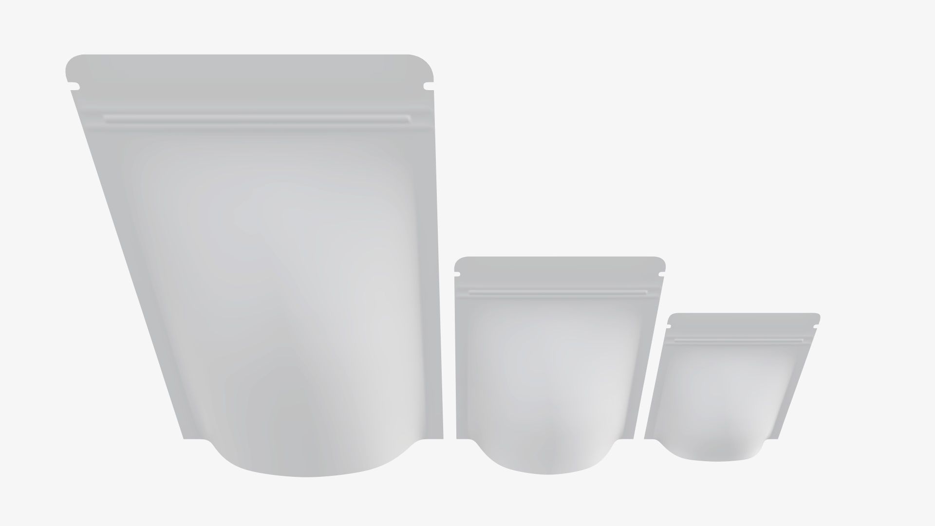 palstic food pouch mylar bags white mockup 3D model_1