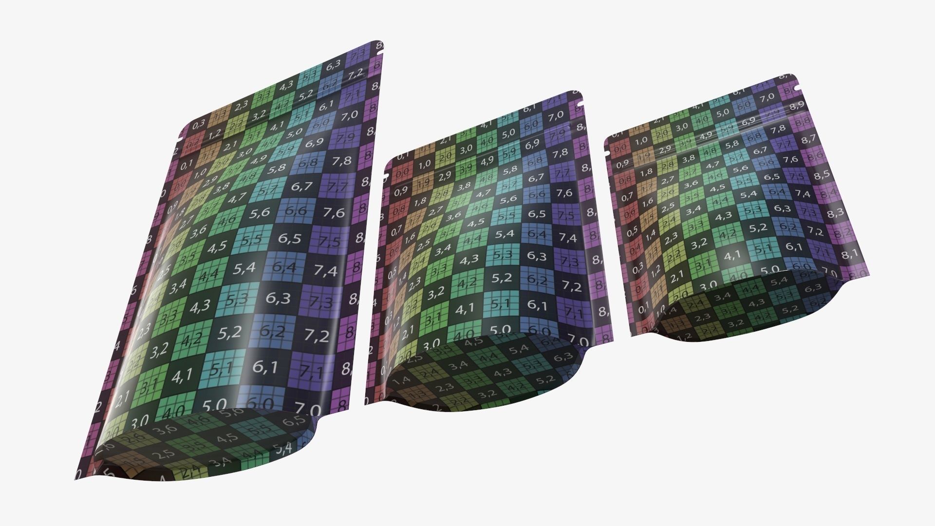 palstic food pouch mylar bags white mockup 3D model_14