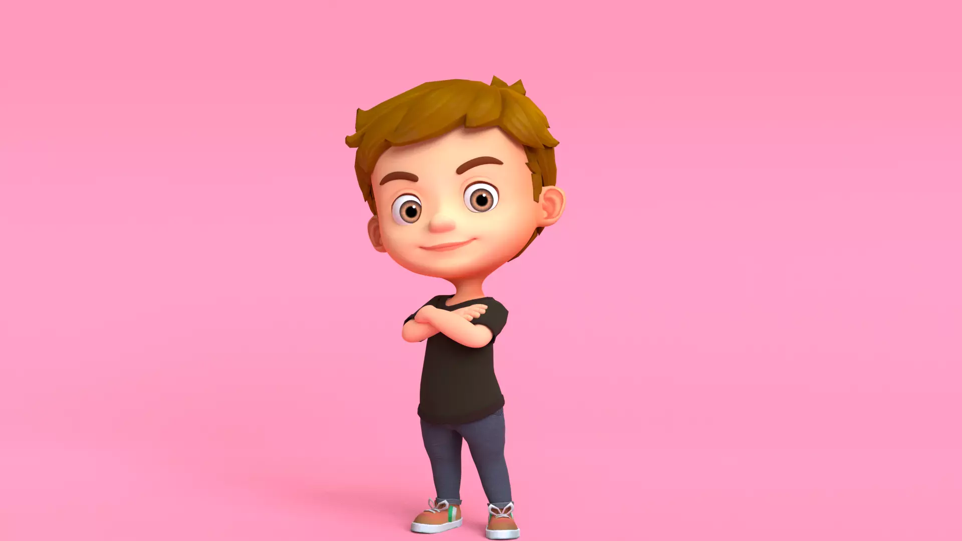 Cartoon Boy Character Low-poly 3D model