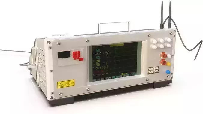 ICU monitor medical equipment 3D model