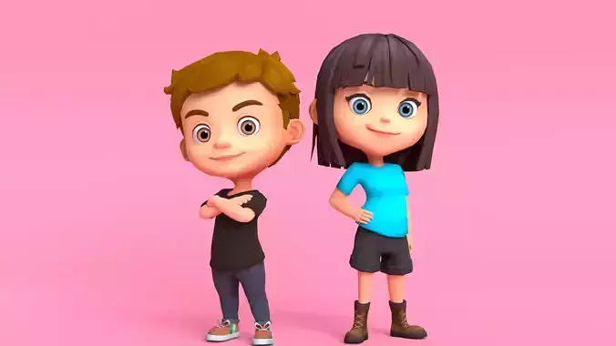 Cartoon Character 3D Model Collection
