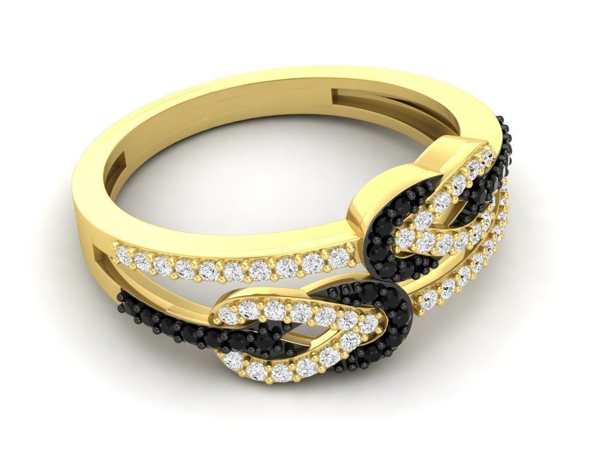 Infinity Crossover Swirl Wedding Anniversary Band Ring  3D print model_7