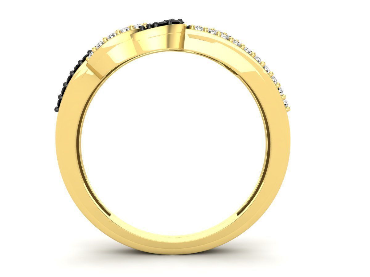 Infinity Crossover Swirl Wedding Anniversary Band Ring  3D print model_11