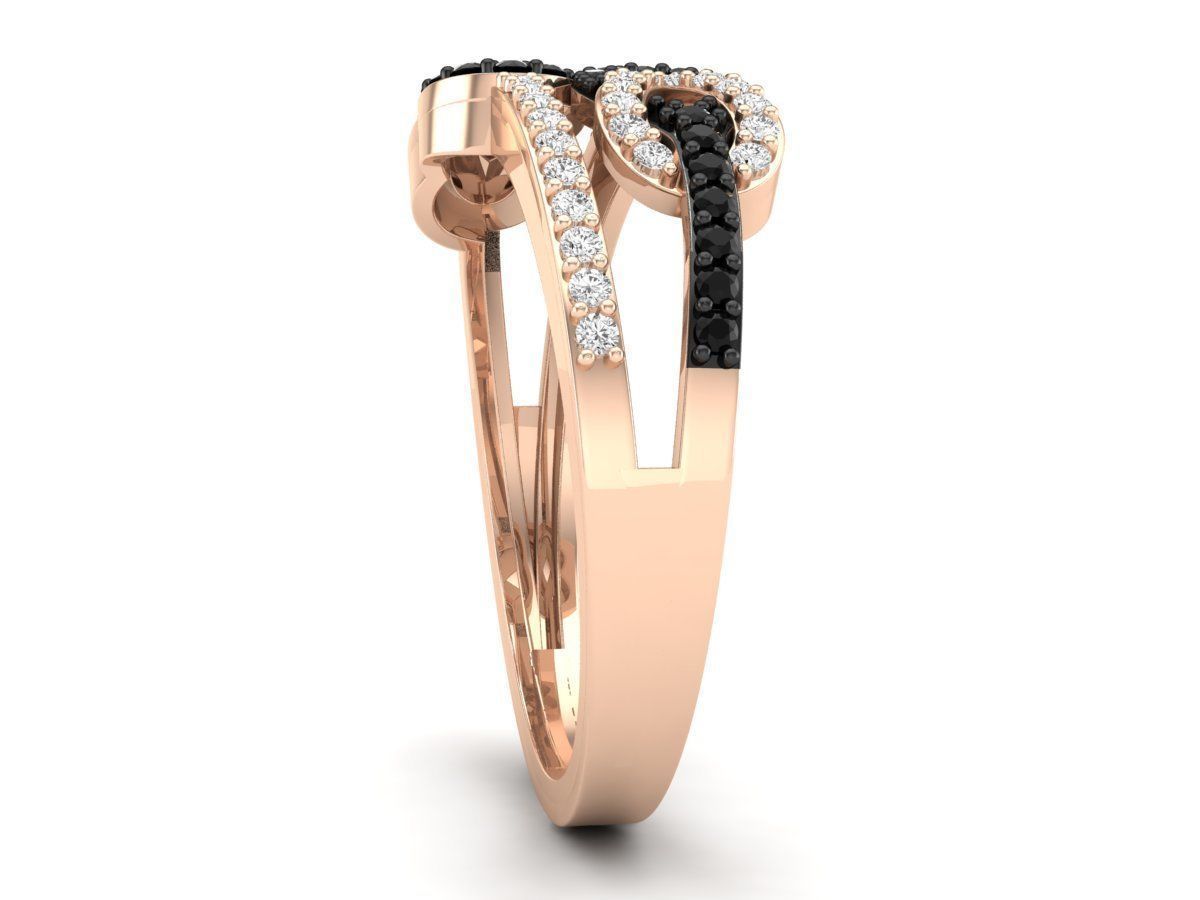 Infinity Crossover Swirl Wedding Anniversary Band Ring  3D print model_10