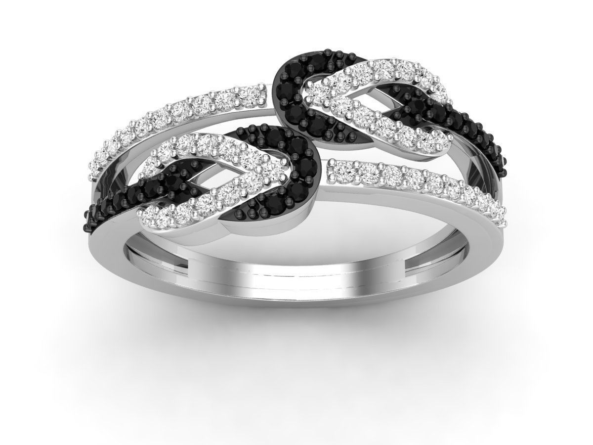 Infinity Crossover Swirl Wedding Anniversary Band Ring  3D print model_3