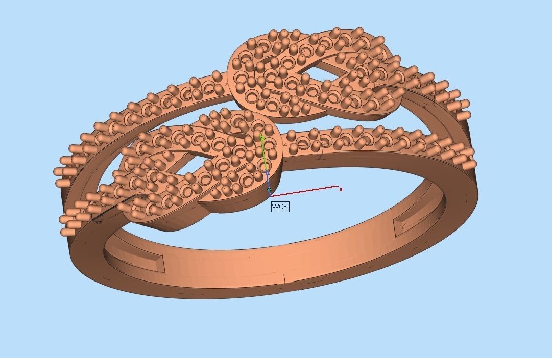 Infinity Crossover Swirl Wedding Anniversary Band Ring  3D print model_4