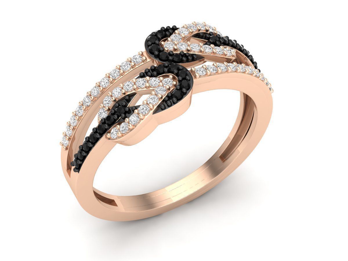 Infinity Crossover Swirl Wedding Anniversary Band Ring  3D print model_1