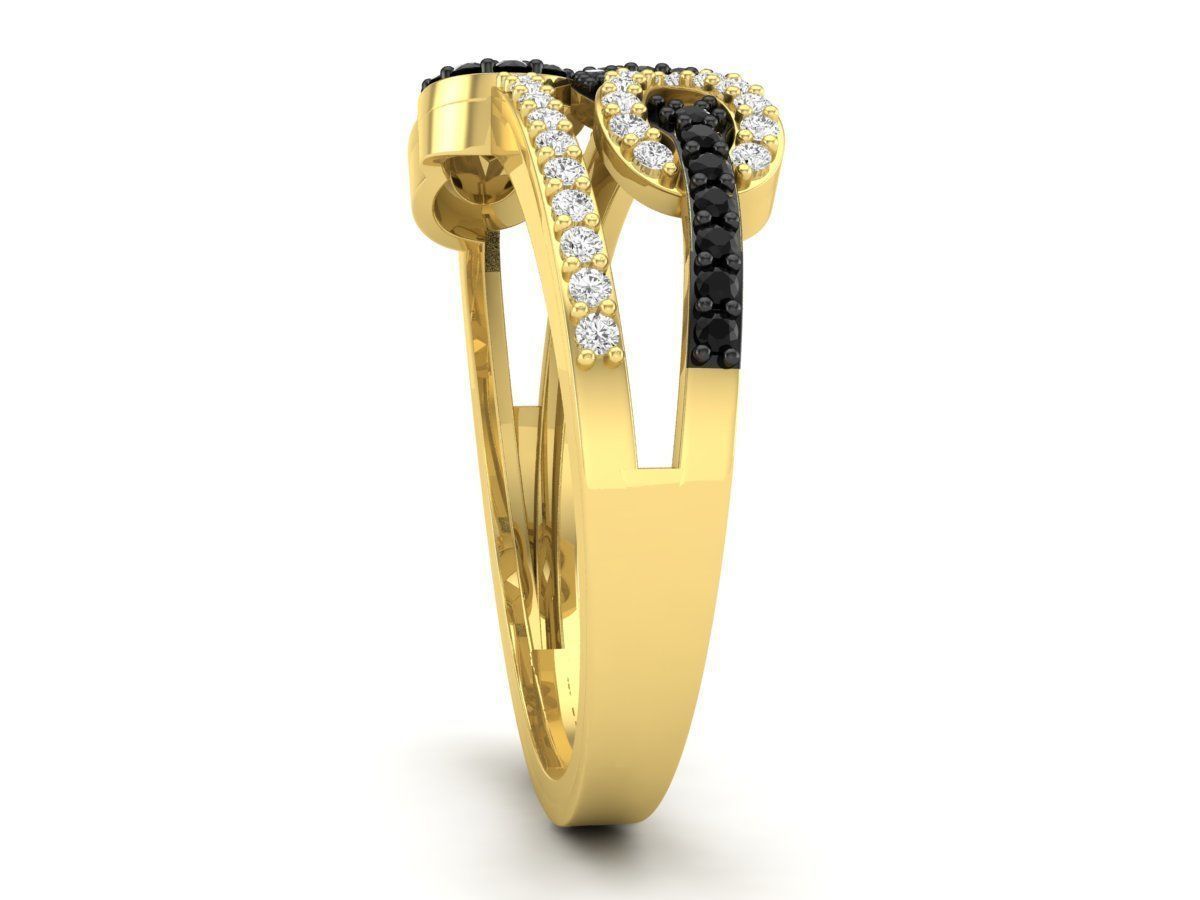 Infinity Crossover Swirl Wedding Anniversary Band Ring  3D print model_12