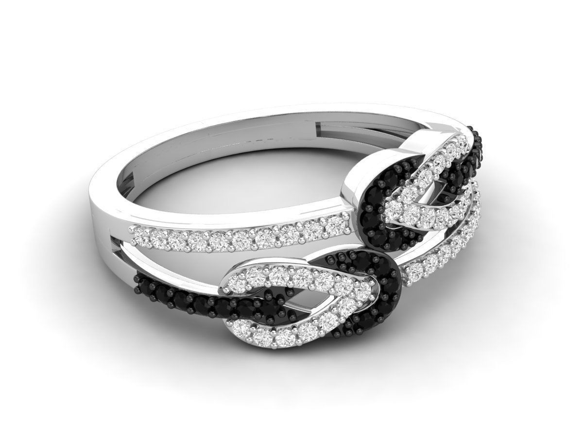 Infinity Crossover Swirl Wedding Anniversary Band Ring  3D print model_6