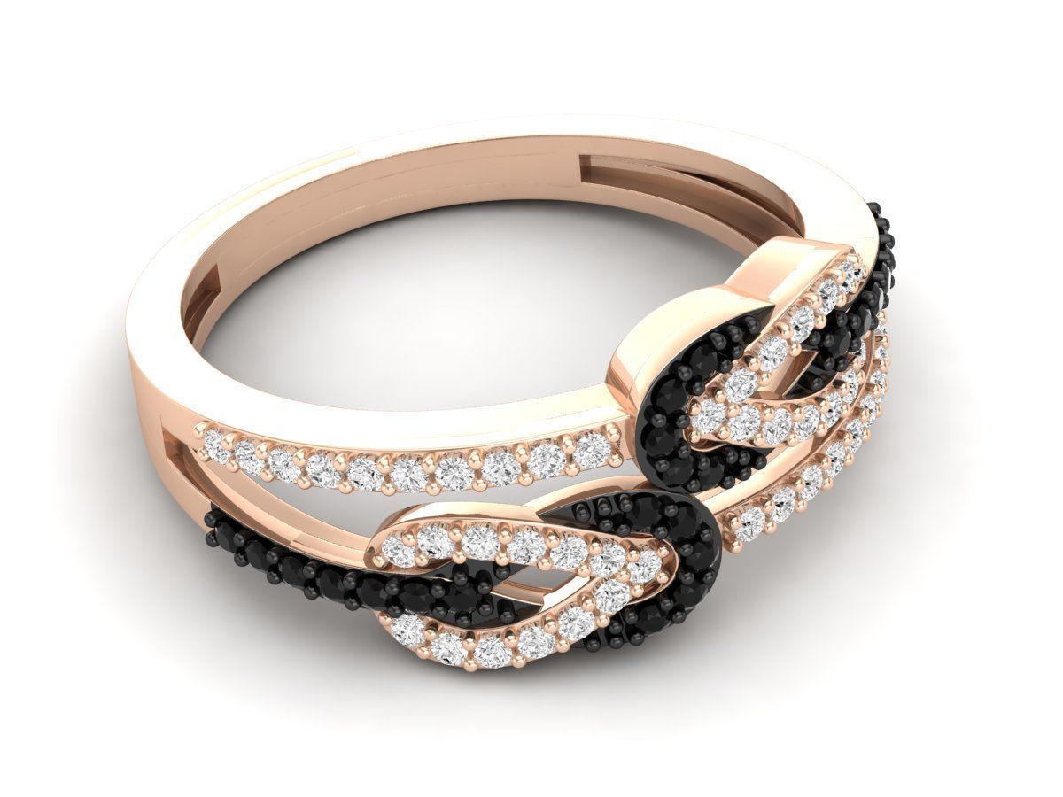 Infinity Crossover Swirl Wedding Anniversary Band Ring  3D print model_8