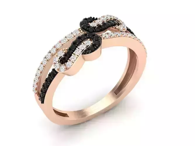 Infinity Crossover Swirl Wedding Anniversary Band Ring 3D print model