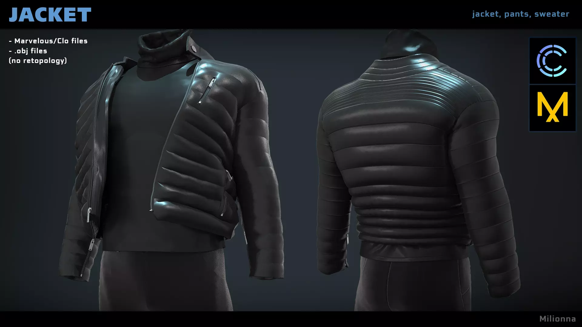 Jacket 3D model - marvelous designer 3D model | CGTrader