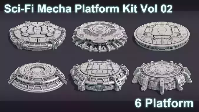 Sci-Fi Mecha Platform Kit Vol 02 3D model