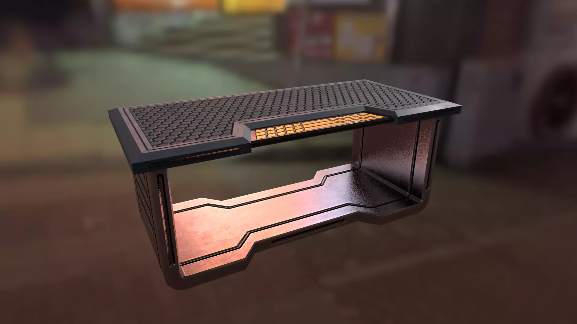 Sci Fi Desk Low-poly 3D model_0
