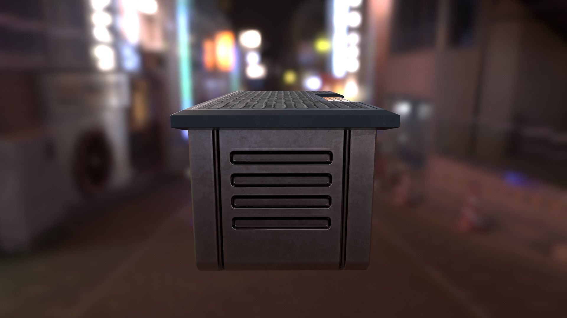 Sci Fi Desk Low-poly 3D model_4