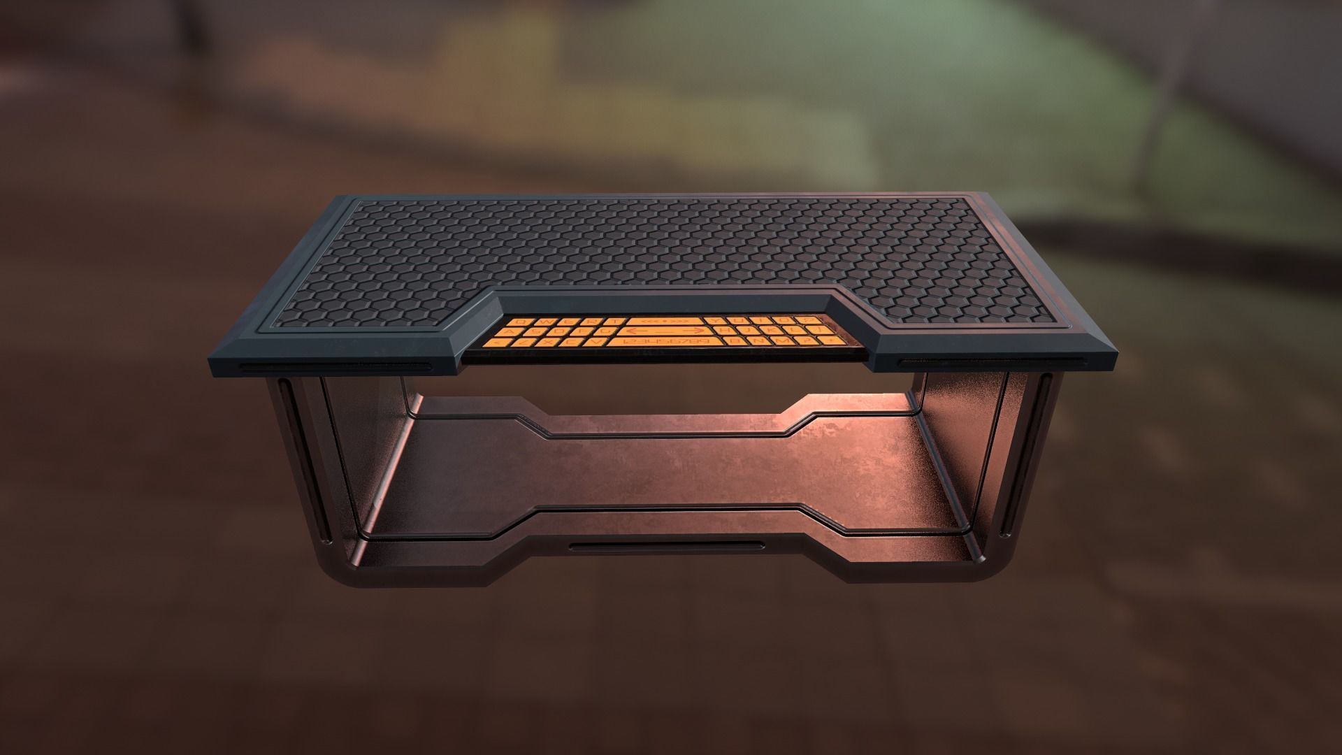 Sci Fi Desk Low-poly 3D model_3