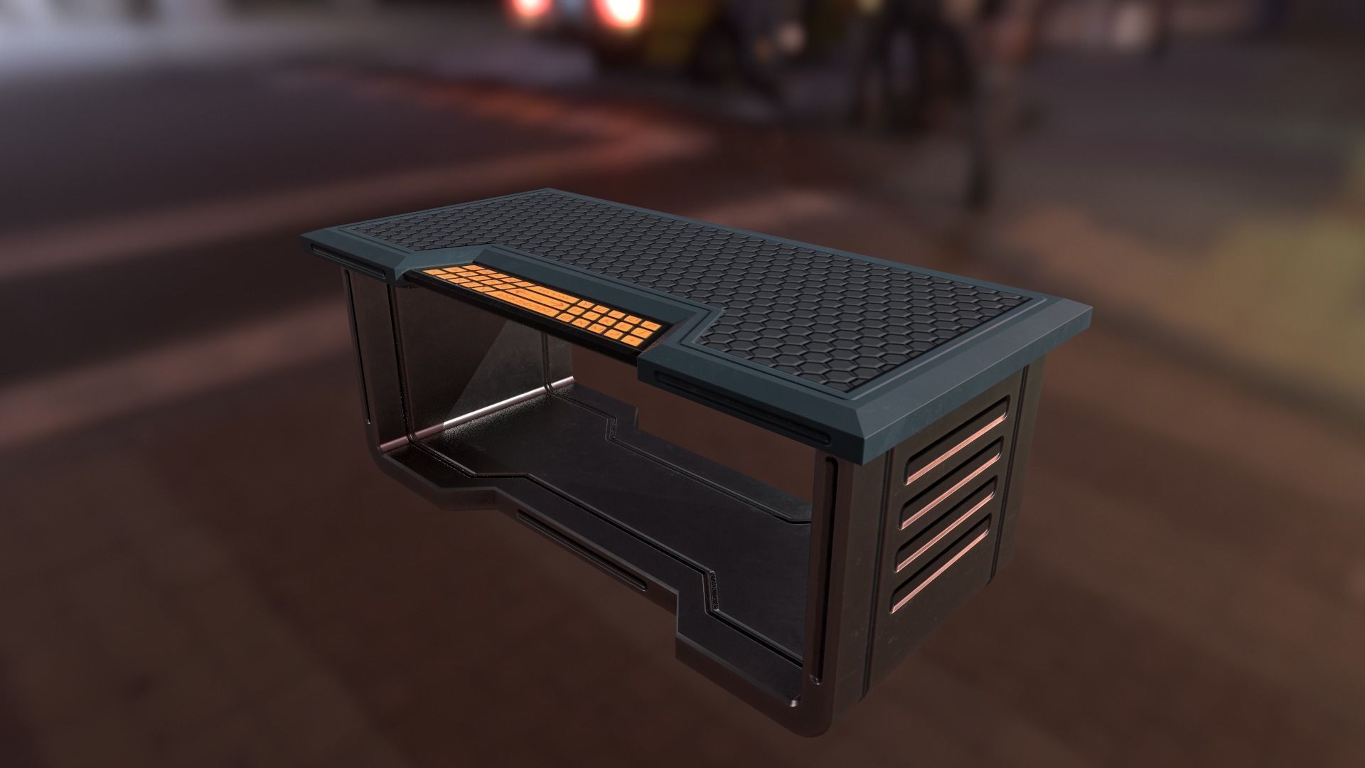 Sci Fi Desk Low-poly 3D model_6