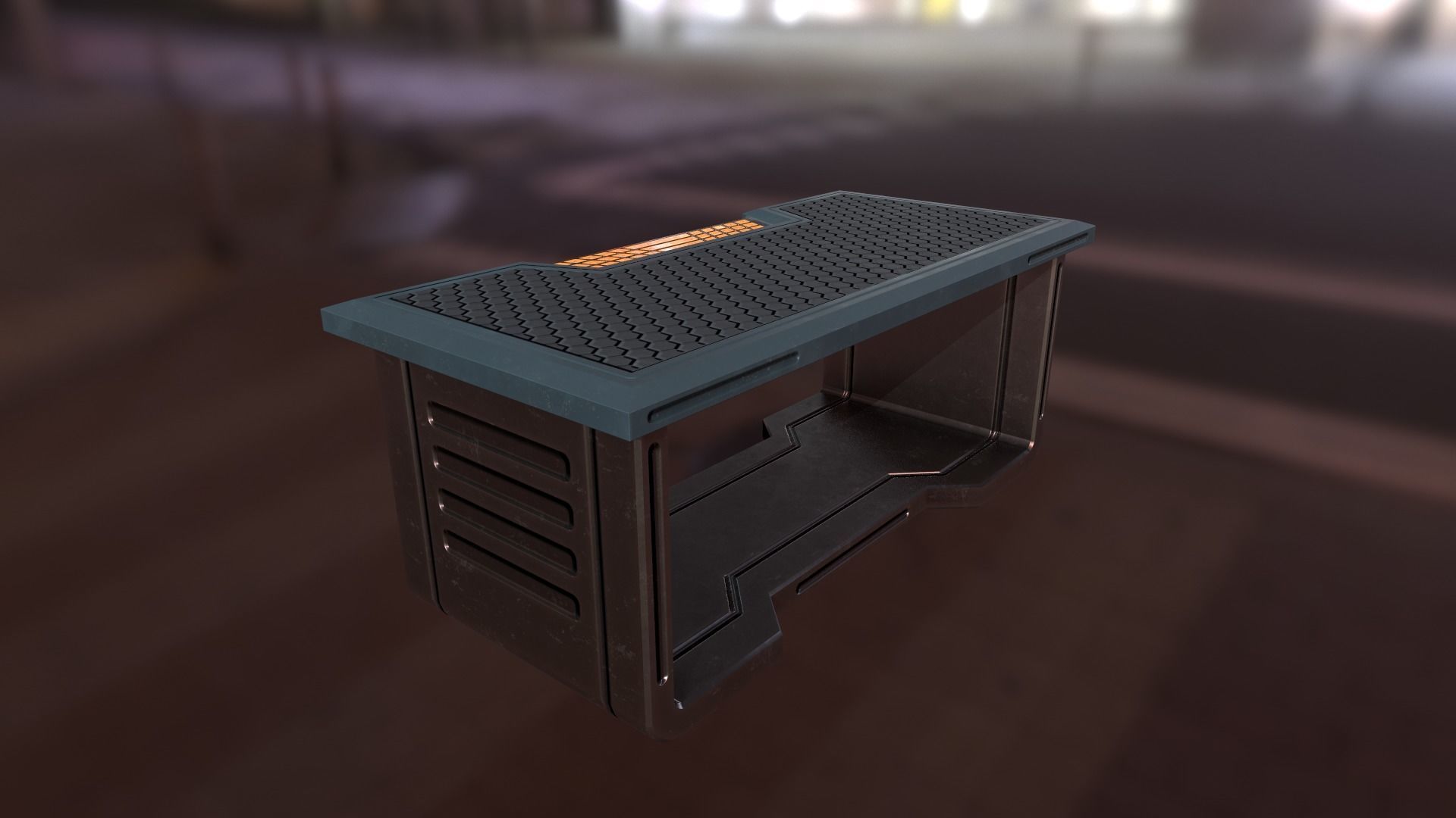 Sci Fi Desk Low-poly 3D model_2