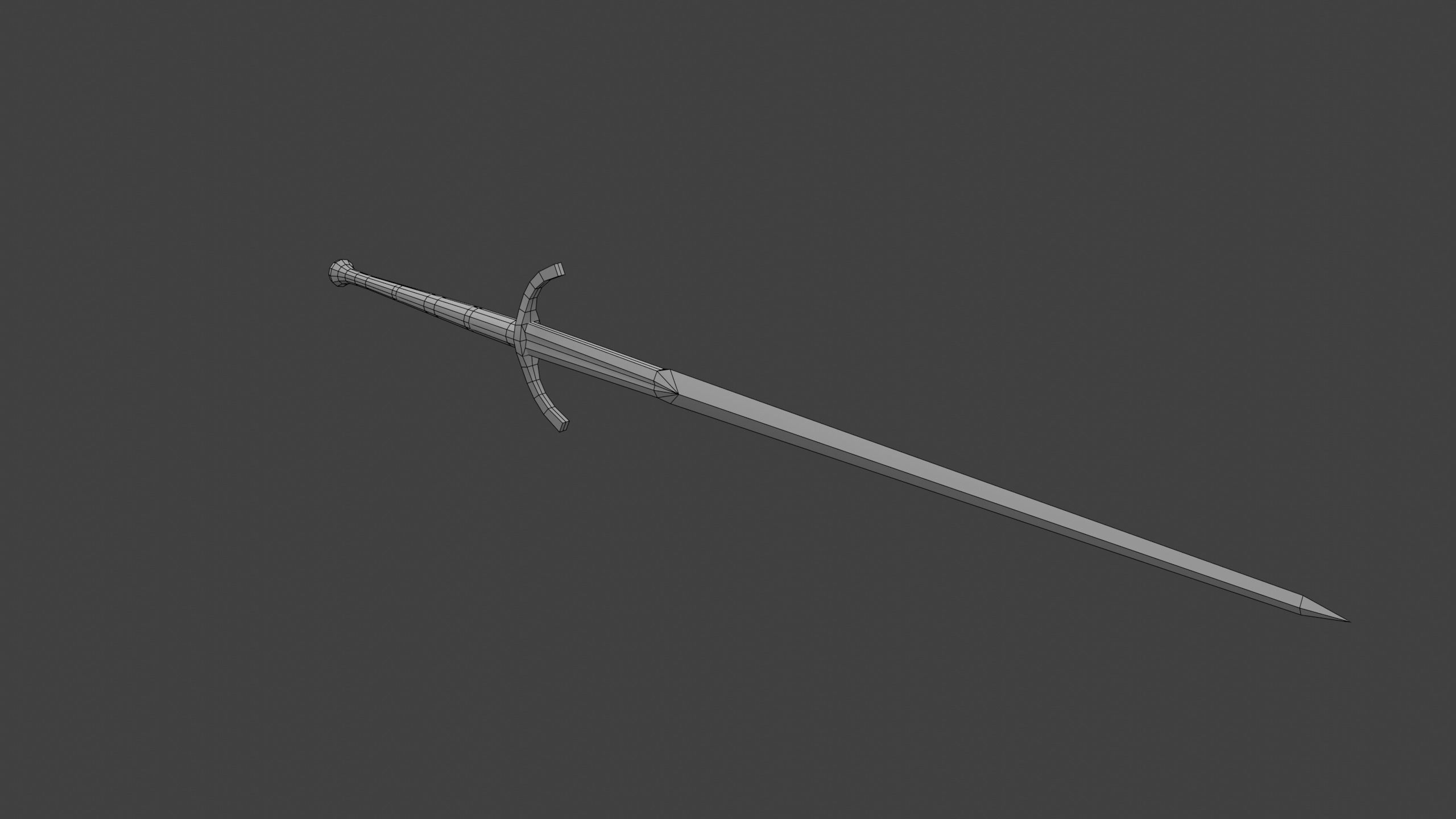Two-Handed Danish Sword Low-poly 3D model_8