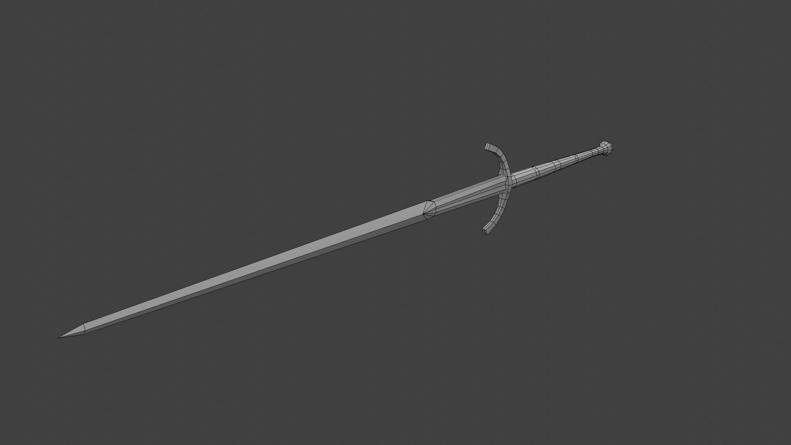 Two-Handed Danish Sword Low-poly 3D model_9
