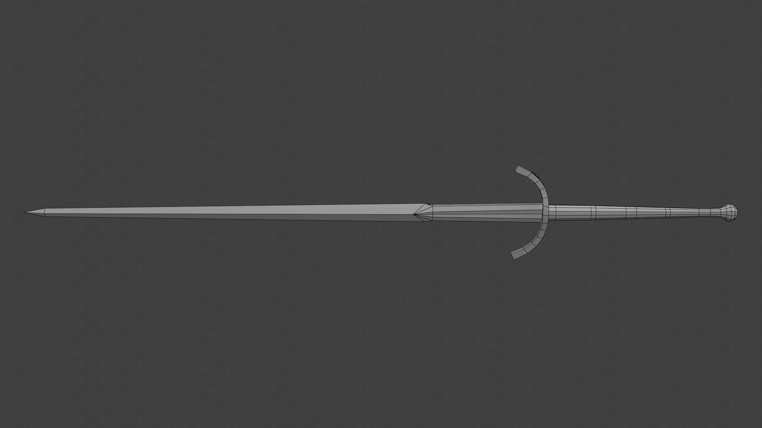 Two-Handed Danish Sword Low-poly 3D model_7