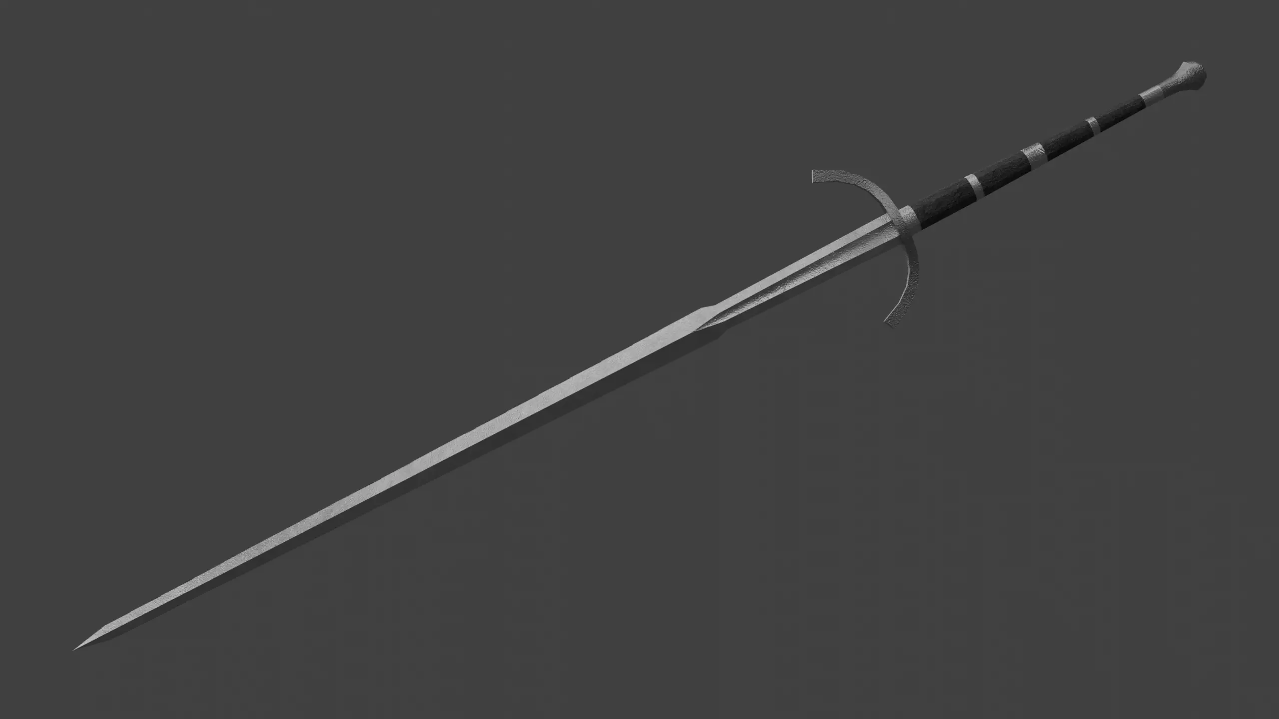 Two-Handed Danish Sword Low-poly 3D model_0