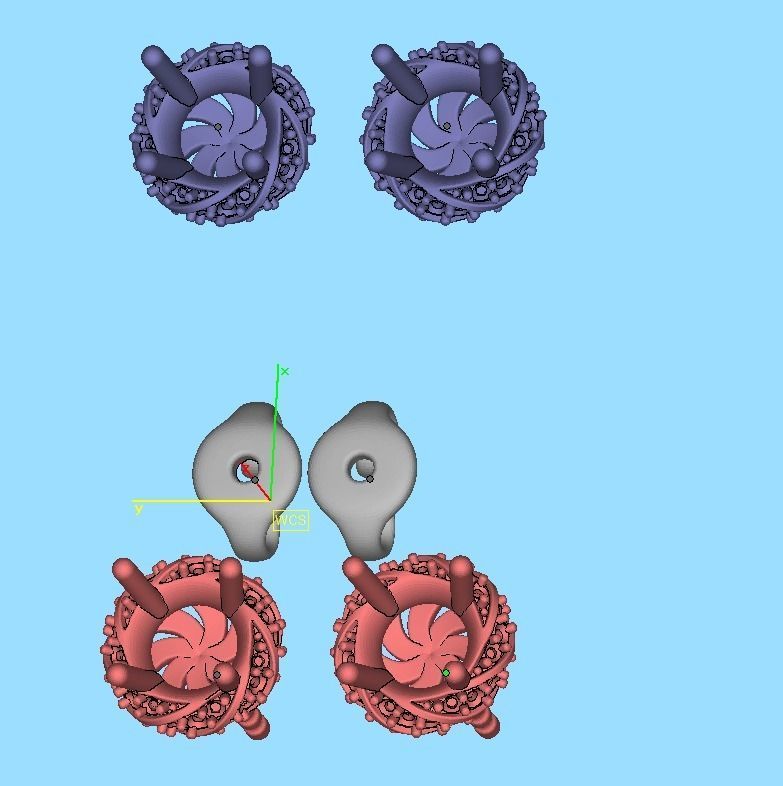 Stud Earrings Twisted design diamond  Amanda Earrings  3D print model_15