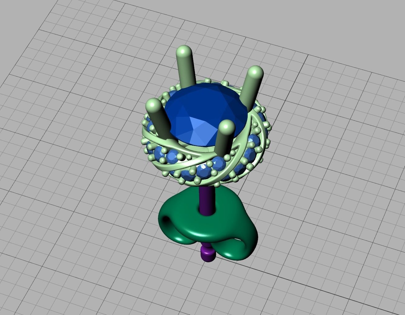 Stud Earrings Twisted design diamond  Amanda Earrings  3D print model_18