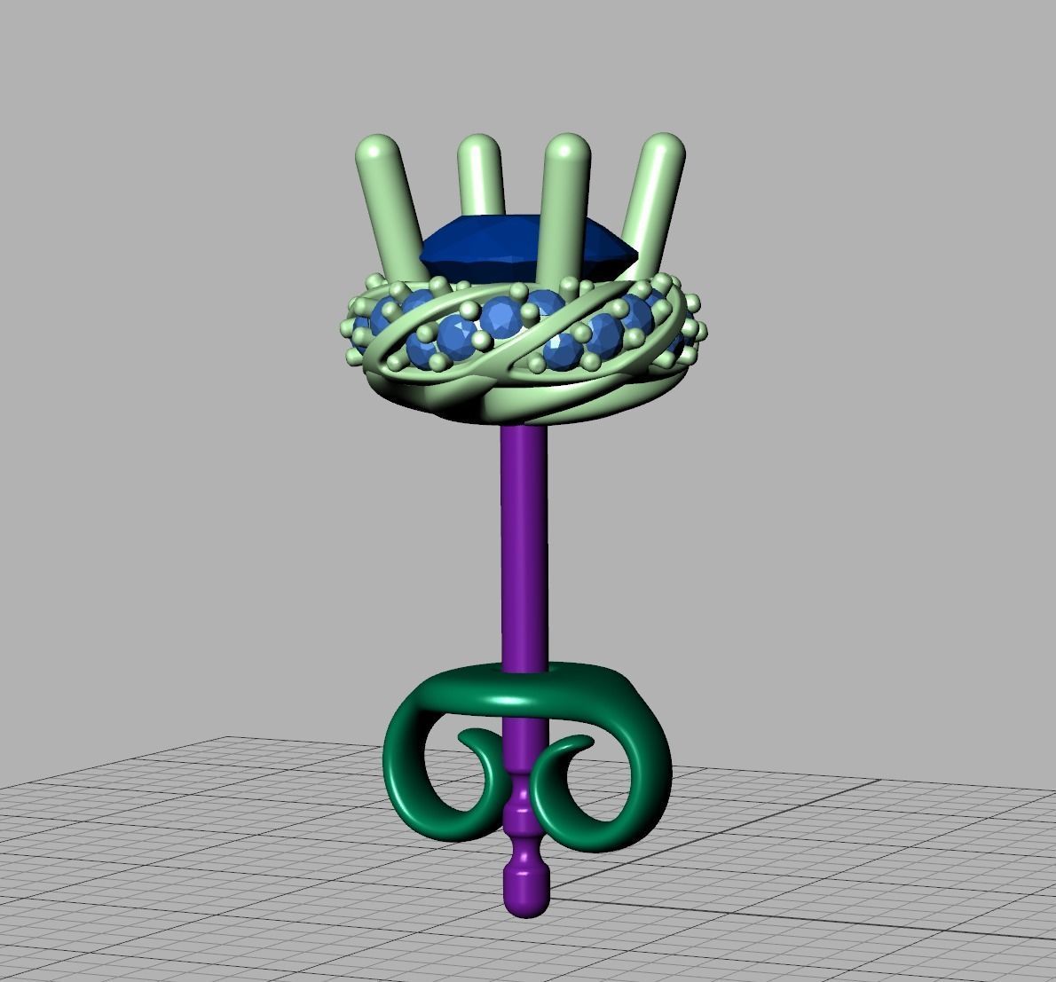 Stud Earrings Twisted design diamond  Amanda Earrings  3D print model_19