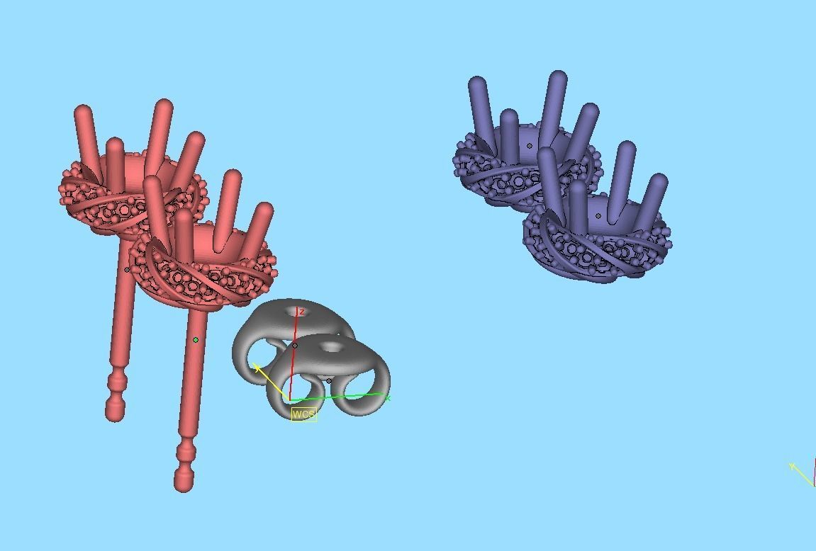 Stud Earrings Twisted design diamond  Amanda Earrings  3D print model_22