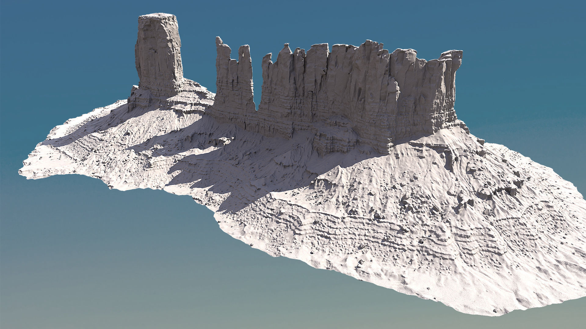 Scanned Canyon Cliff - A Low-poly 3D model_8