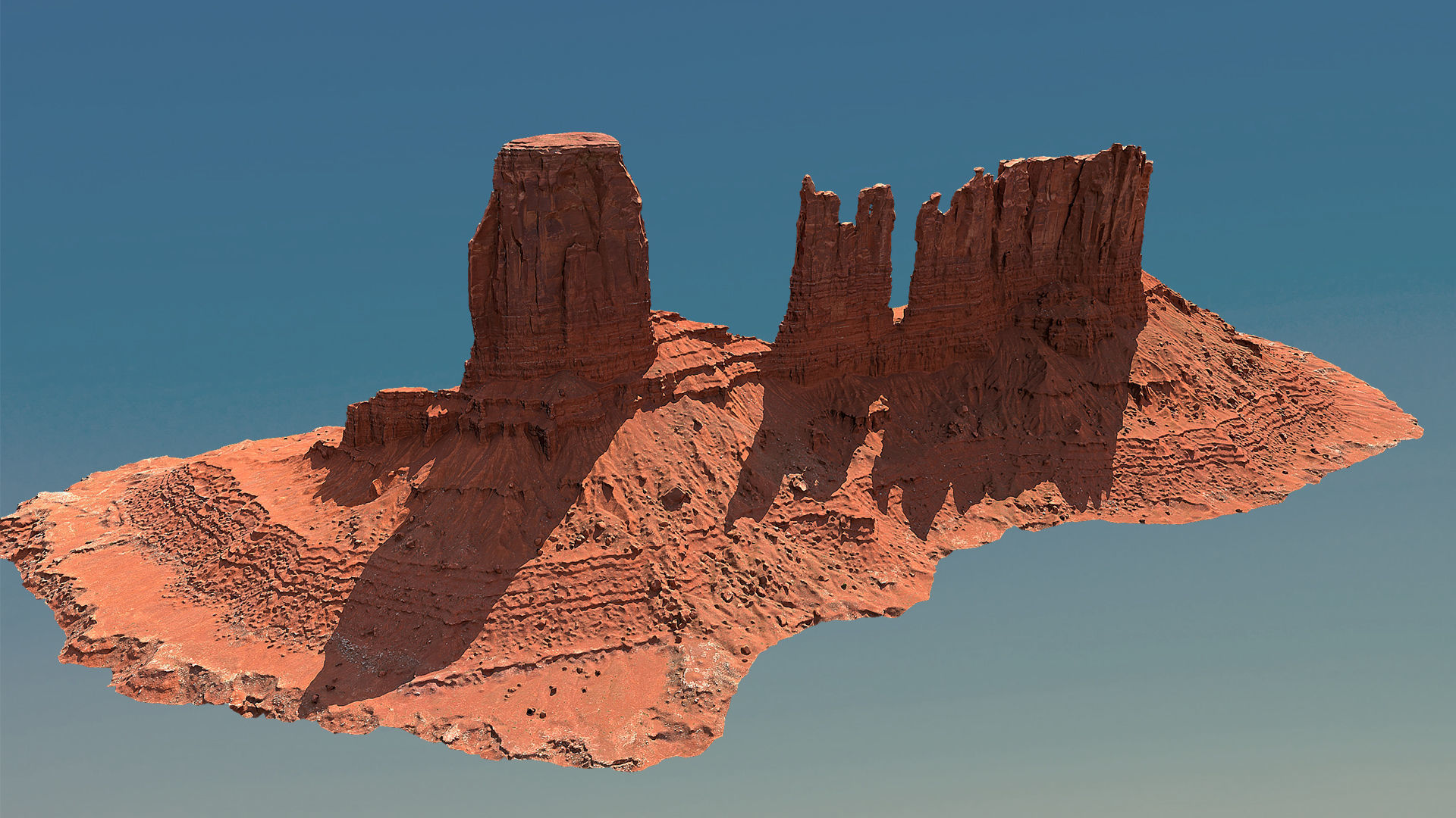 Scanned Canyon Cliff - A Low-poly 3D model_7