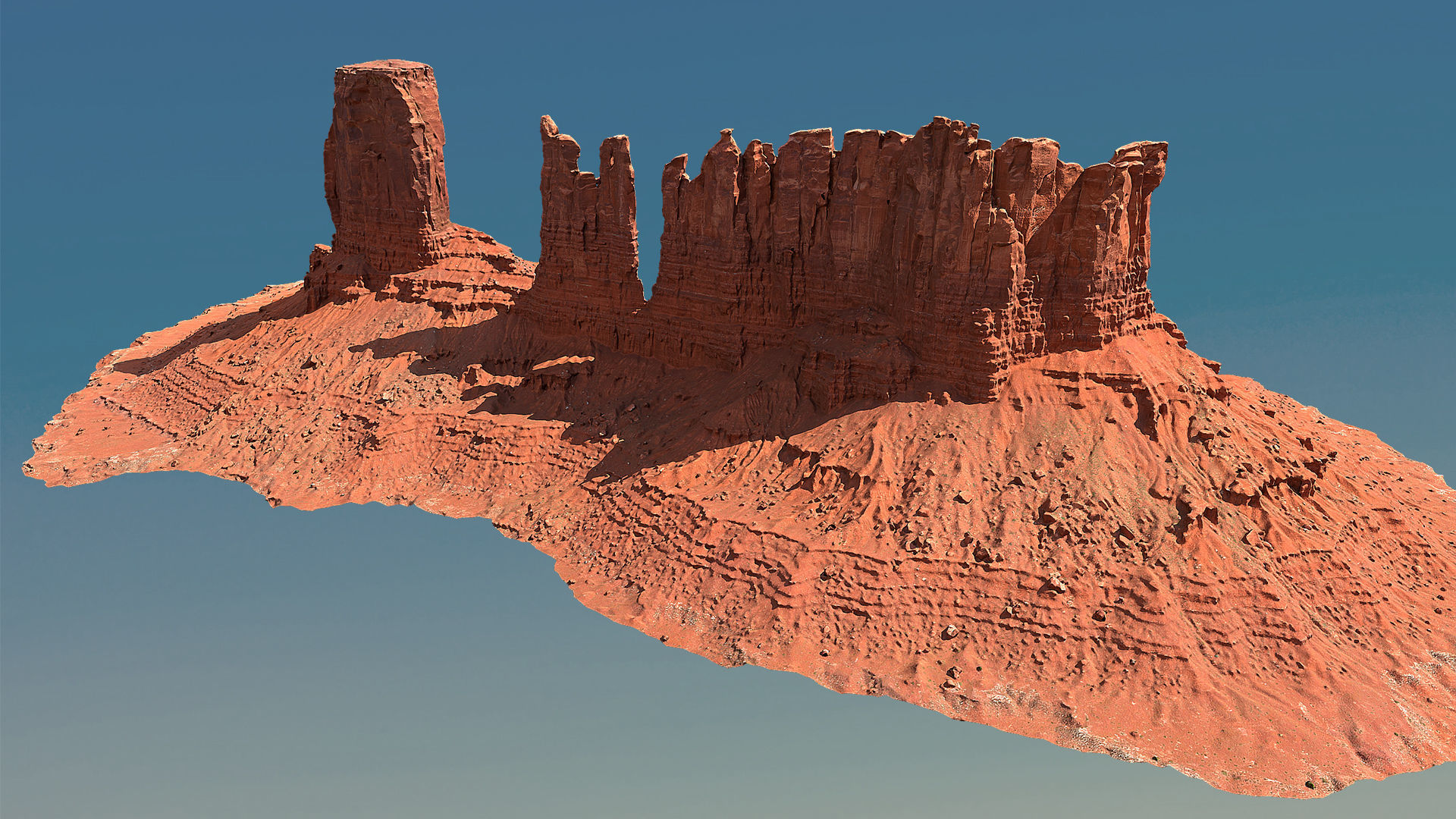 Scanned Canyon Cliff - A Low-poly 3D model_3